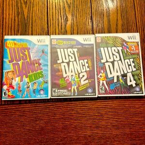 Wii Just Dance video games. (3) total